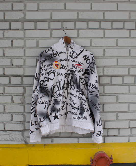 Voyance White Graffiti Zip
